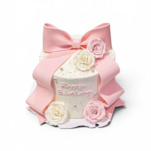 elegant-ribon-rose-cake